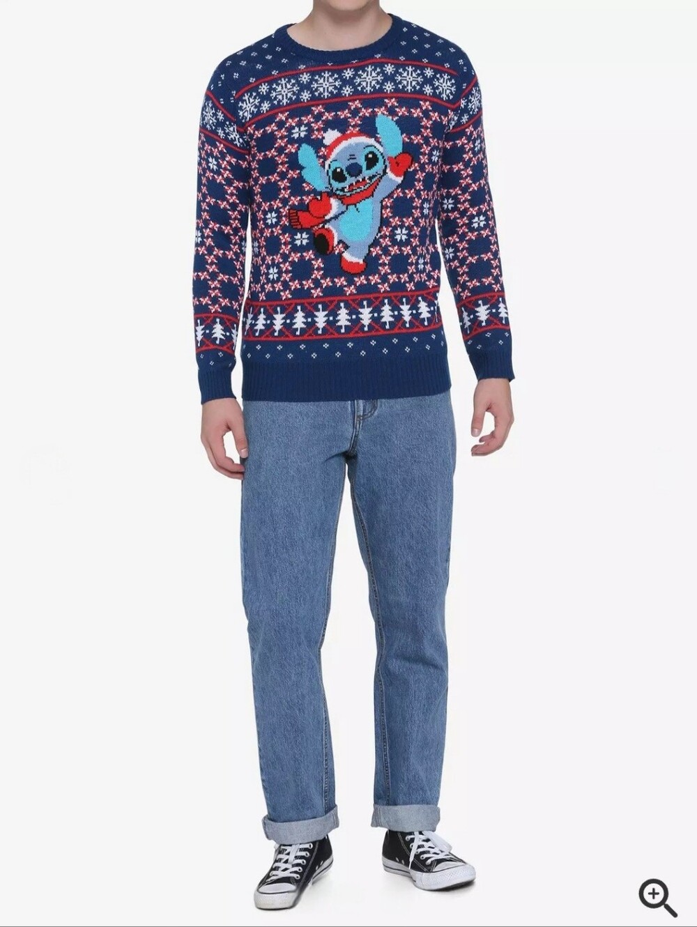 Disney Lilo & Stitch Santa Fair Isle Ugly Christmas Sweater Mens Holiday Party